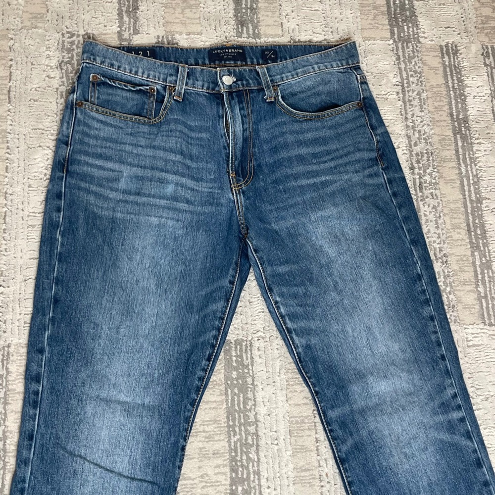 Lucky Brand Men’s Slim Straight Jeans - Blue Denim - Picture 3 of 13